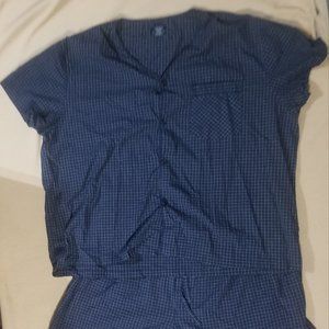 Men's Stafford Sleepwear set, in blue/white plaid, 3XL